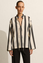 Relaxed Stripe Tunic - Nero Stripe - Matteau